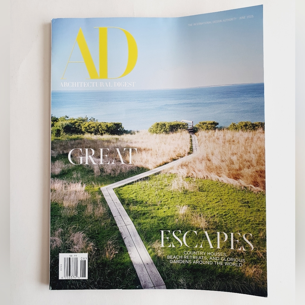 Architectural Digest Magazine June, 2025 - Great Escapes Country Houses, Beach